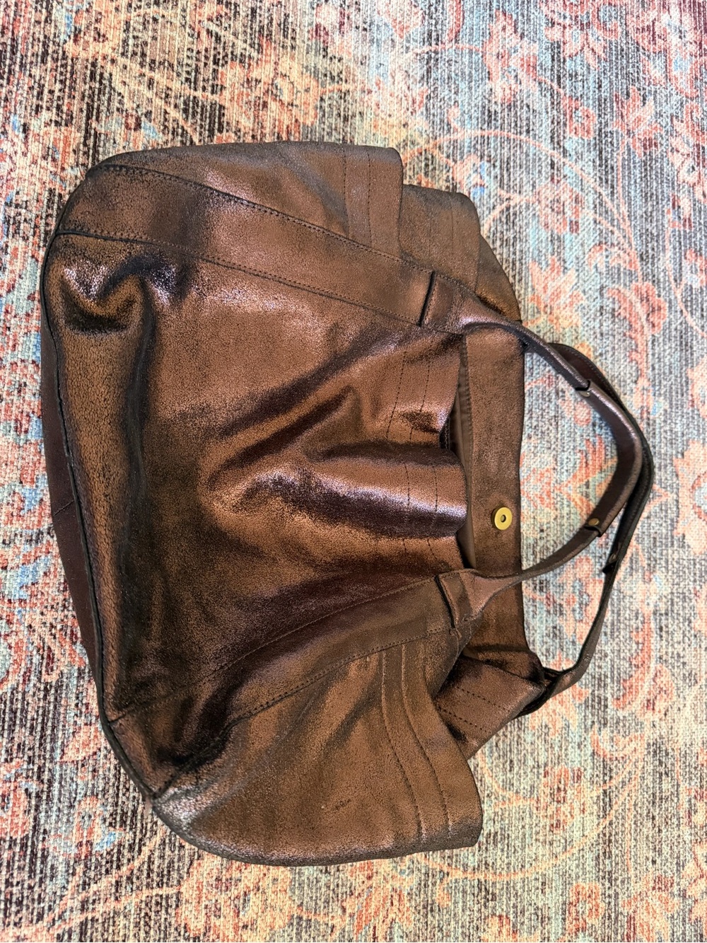 Anat Marin Shiny Chocolate Brown Bronze Bag